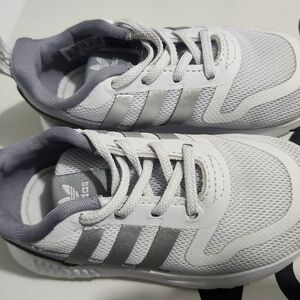 Adidas Kids' White and Gray Sneakers